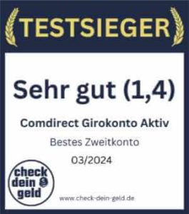 Zweitkonto kostenlos - Testsieger bestes Zweitkonto ist das Comdirect zweites Girokonto