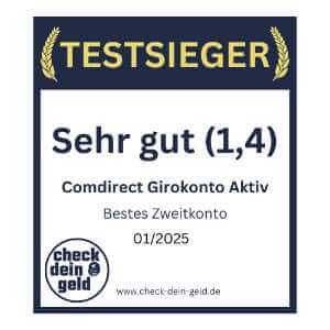 Zweitkonto kostenlos - Testsieger bestes Zweitkonto ist das Comdirect zweites Girokonto